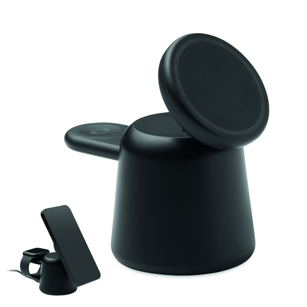 Logo trade promotional giveaways image of: 3 in 1 wireless charger 15W